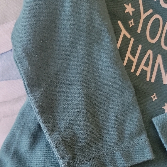 3 for $18 item🎉 Cat and Jack Teal Long Sleeve Baby Onesie - Picture 3 of 4